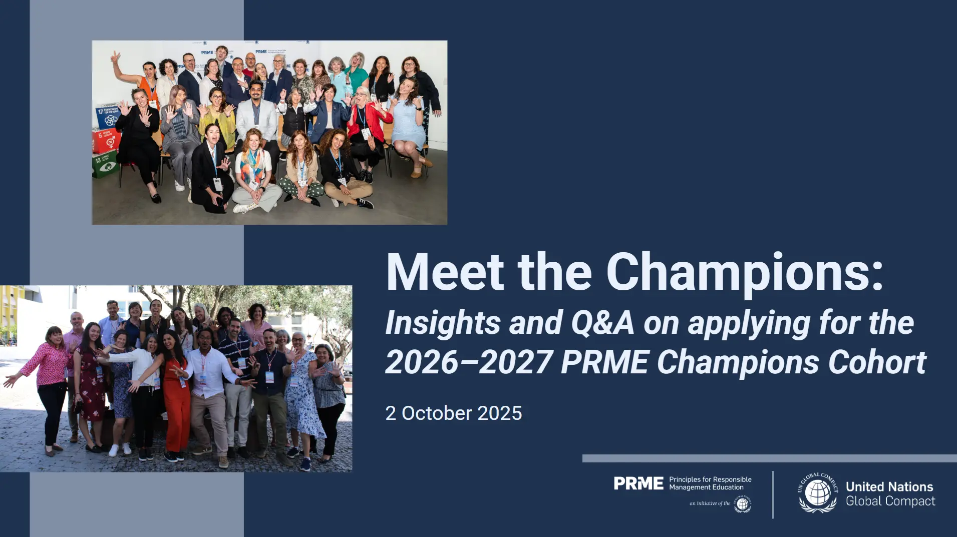 Meet the Champions: Insights and Q&A on applying for the 2026–2027 PRME Champions Cohort Recording