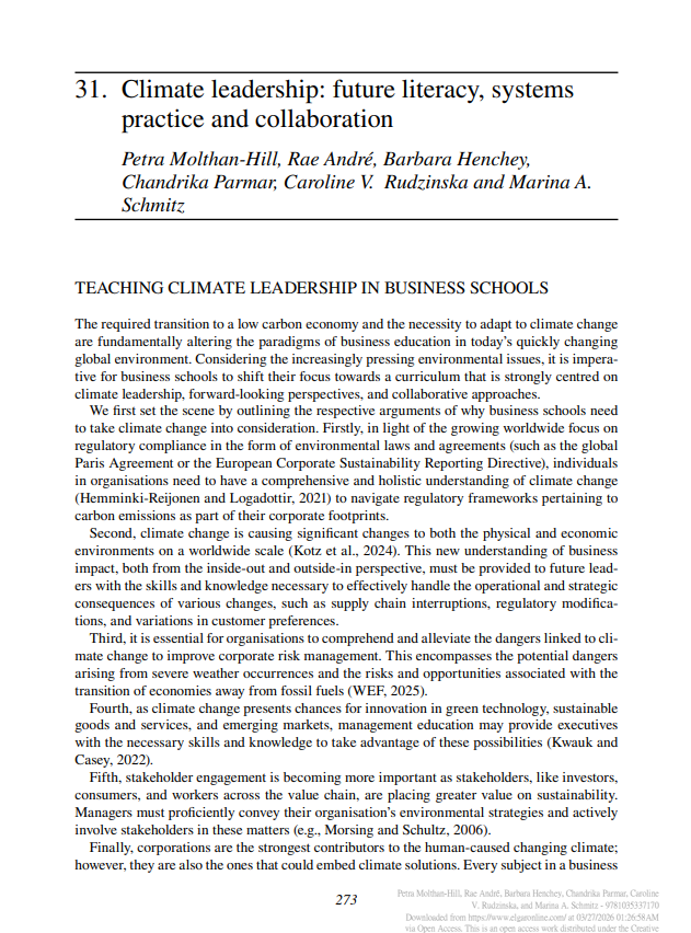 Climate leadership future literacy